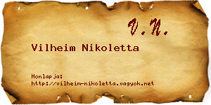 Vilheim Nikoletta névjegykártya